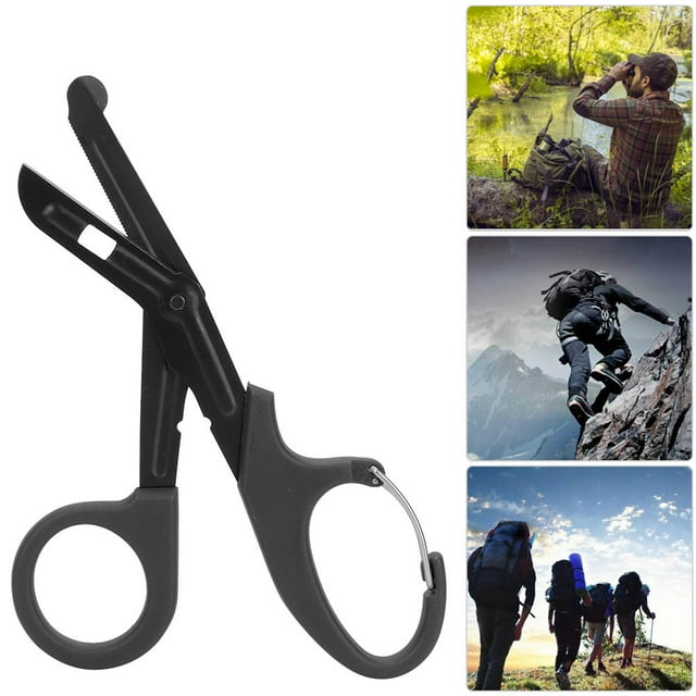 Stainless Steel Bandage Scissors with Fine Teeth Emergency Tool for First Aid Oxygen Cylinder Opener