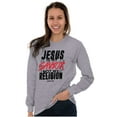 thumbnail image 4 of Jesus is my Savior Not Religion Crown Long Sleeve TShirt Men Women Brisco Brands S, 4 of 6