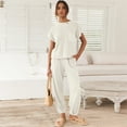 thumbnail image 3 of Luniro Womens 2 Piece Matching Sets Sweater Top Lounge Casual Pants Set Summer Travel Outfits 2025, 3 of 11