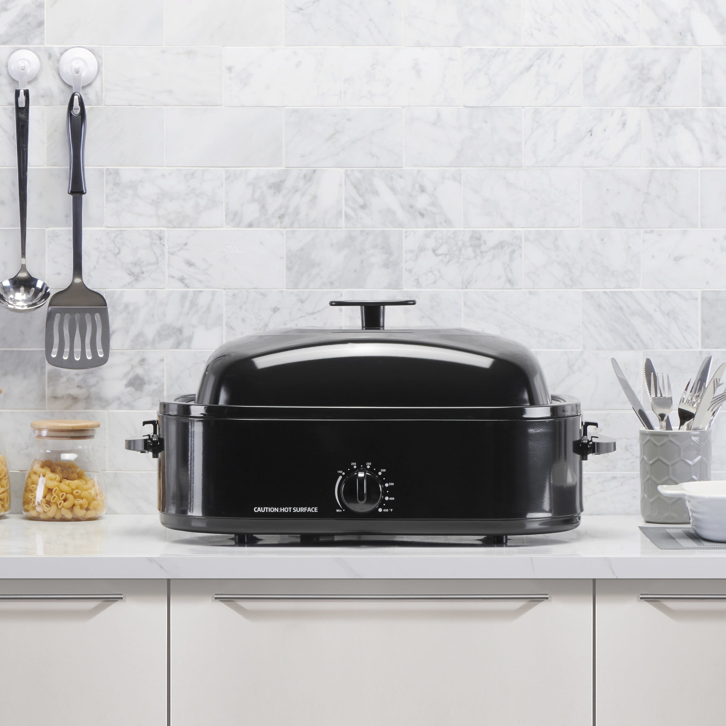 Mainstays 14 Quart Roaster Oven Black with Removable Steel Roasting