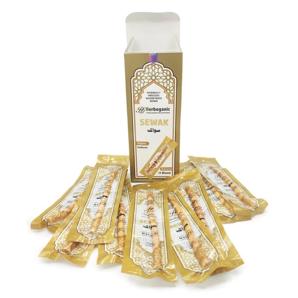 Cepillo de dientes Miswak HERBOGANIC Natural All Natural (paquete de 12)