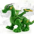 thumbnail image 2 of Green Mechanical Dinosaur Toy With Sound And Light Effects 11.8Inch Walking Triceratops Model Realistic Roaring Action Figure For Kids Stem Educational Gift, 2 of 6