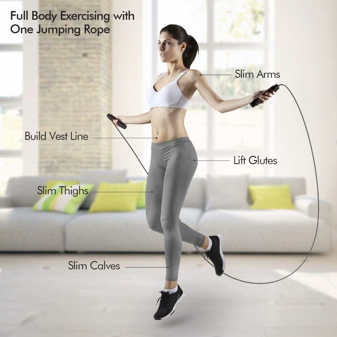 PVC Steel Wire Bearing Thin Legs Fitness Jumprope Shaping Legs for Sport Exercise