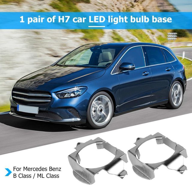 1 par de soportes de adaptadores de base de bombilla de faro LED H7 para clase B/ML