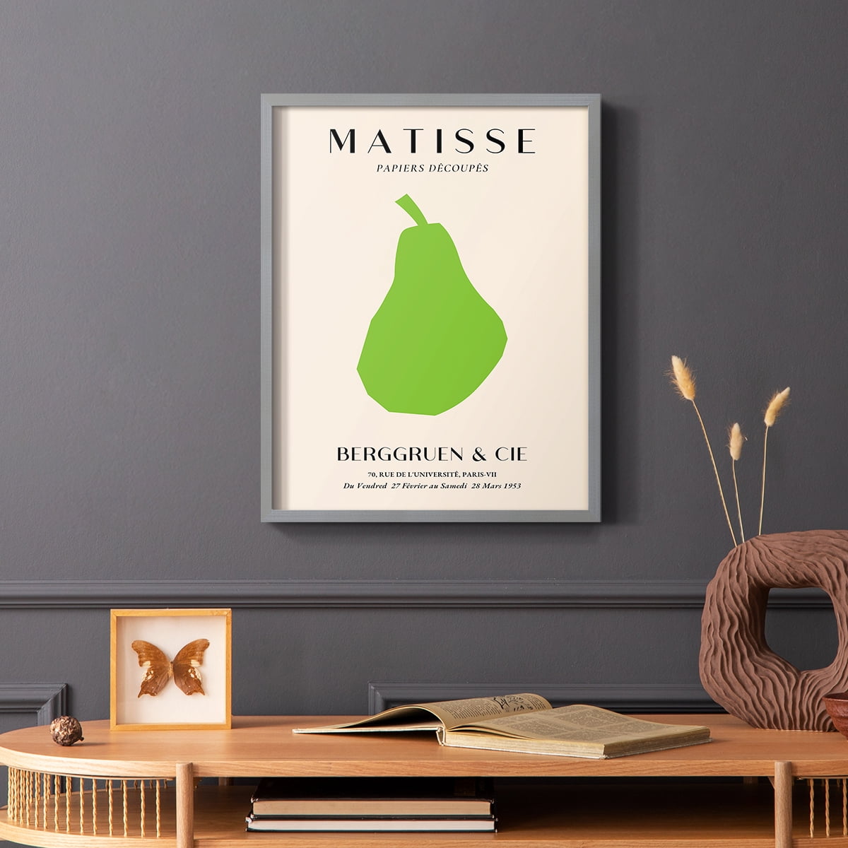 Matisse CLXXII Framed Print in Gray Solid Wood 22 x 28 Framed Print