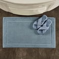 thumbnail image 4 of Hawmam Linen Light Blue Bath Mats, 21 x 34 inches, Pack of 2 - 100% Ring Spun Cotton, Banded Design, Highly Absorbent, Machine Washable for Bathroom Floor, 4 of 6