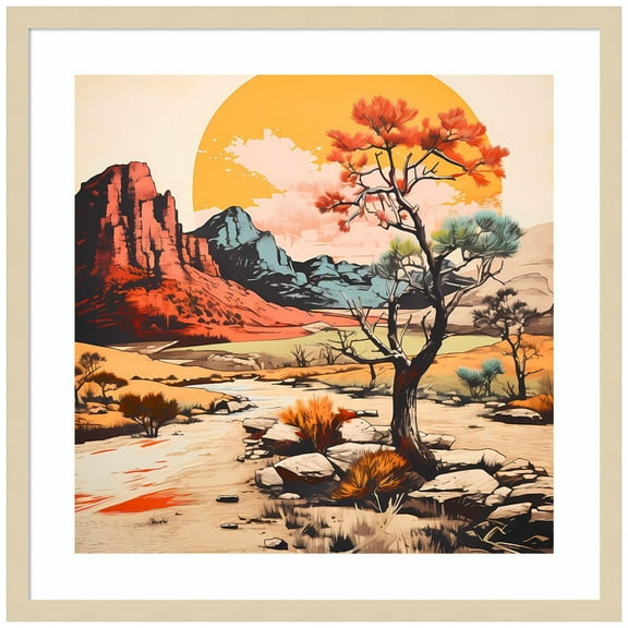 Amanti Art The Desert Path V Wood Framed Wall Art Print
