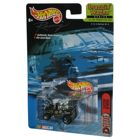 Hot Wheels Racing Nascar (1999) Black Draggin' Wagon Deluxe Cartoon Network Toy Car 2/4