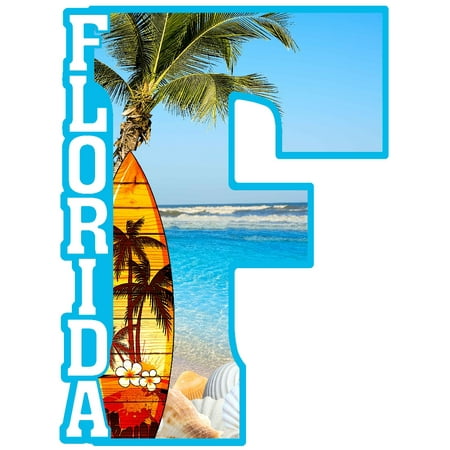 

Florida Surf and Sea Shells Capital F Collage Fridge Magnet