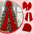 thumbnail image 6 of Christmas Bow Tree Topper Ornament Large Velvet Design for Home Holiday Window Festival Craft Decorations, 6 of 9