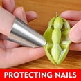 thumbnail image 6 of Adjustable Finger Protector Guard Nail Cover, Stainless Steel Finger Nail Protector Nut Sheller Tool for Peeling Edamame, Pine Nuts, and Broad Beans, 6 of 10