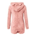 thumbnail image 3 of yievot Womens Long Sleeve Hooded Romper Pajamas Casual Winter Warm Adult Onesies Sleepwear, 3 of 4