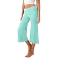 thumbnail image 2 of Delayuji Womens Capri Pants Casual Yoga Pant High Waisted Elastic Yoga Short Flared Pants Summer Sport Wear, 2 of 7