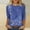 Blue, variant on WQJNWEQ Womens Tops 3/4 Sleeve Misses Stylish Printed T-Shirt Mid-Length Blouse Crewneck Casual Summer and Fall Tops