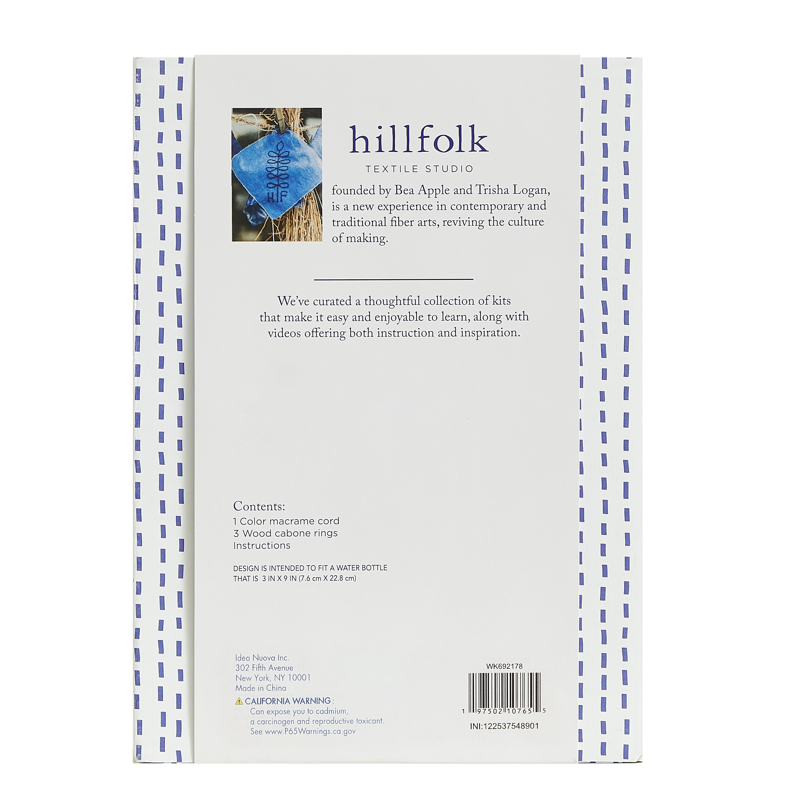 Hillfolk Macrame Bottle Craft Kit with Natural Twine and Beads