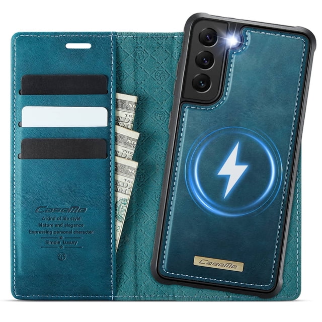 Funda Billetera Desmontable Magnética 2 en 1 para Samsung Galaxy S22 Plus con Tarjetero para Mujer y Hombre,Cuero PU Retro 【Bloqueo RFID】 Funda con soporte a prueba de golpes