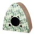 thumbnail image 2 of THE LICKER STORE Koko 19" Modern Cardboard Triangle Cat Cave Scratcher with Catnip, Mint/Green, 2 of 6