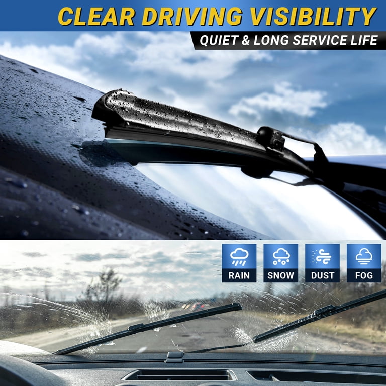 Juyioudy 22" & 22" Wiper Blades For Ram 1500 2011-2018 - J-Hook, 2-Pack