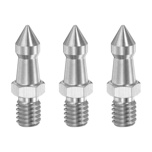 3/8 Inch Thread Tripod Spike, Stainless Steel Camera Tripod Ground Spike Screw (1.49"/38mm) for Monopod Leg Replacement Parts, Silver - 3 Pcs