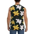thumbnail image 4 of Pofeuu Lilies Flowers Print Men's Muscle T-Shirt, Sleeveless, Muscle Tank, Classic Muscle Tee Top For Men Casual Sleeveless Muscle T-Shirt Trendy Clothes-Large, 4 of 7