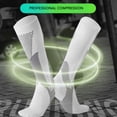 thumbnail image 3 of Sports Compression Socks, 1 Pair White Breathable Muscle Shock Circulation Support Socks Absorption Athletic Compression Socks for Men Women, 3 of 8