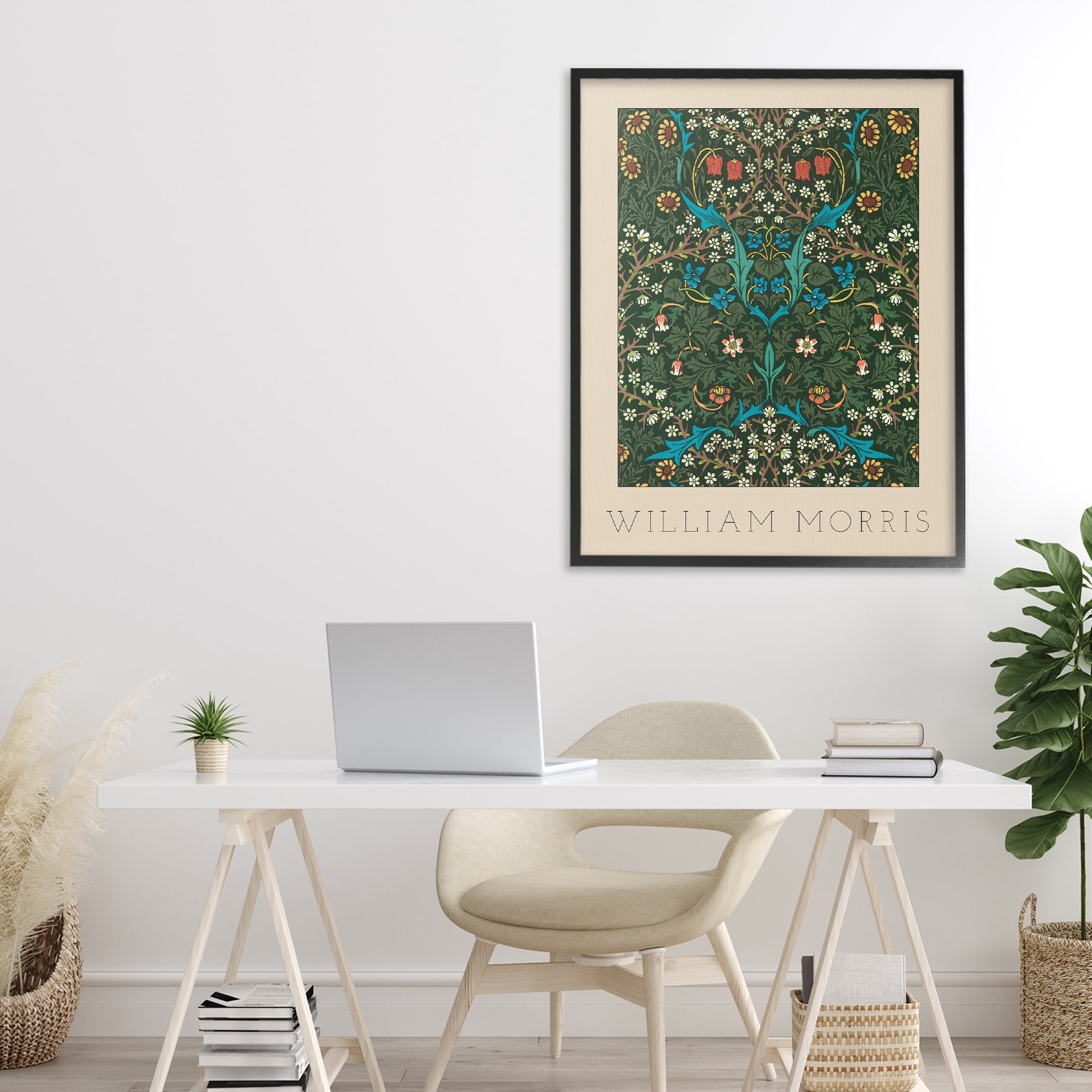 Stupell Industries Ornate Botanicals William Morris Black Framed Giclee Art, design by Lil' Rue