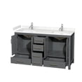 thumbnail image 2 of Wyndham Collection Sheffield 60" Marble Double Bathroom Vanity in Dark Gray, 2 of 4