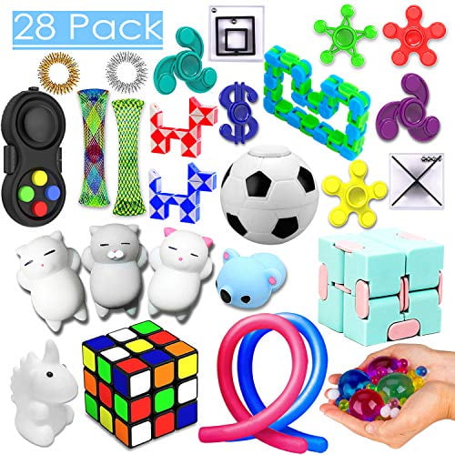 28 Pack Sensory Toys Set Relieves Stress And Anxiety Fidget Toy For Children Adults Special Toys Assortment For Birthday Pa Walmart Com Walmart Com