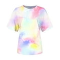 thumbnail image 5 of Fesfesfes Women Plus Size Short Sleeve Tops Women's Fashion Printed T-shirt Short Sleeves Blouse Round Neck Casual Tops Women's T Shirts 3XL(US:14), 5 of 6