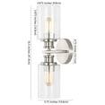 thumbnail image 3 of JONATHAN Y Jules Edison 16.5" Cylinder 2-Light Iron/Seeded Glass Farmhouse Contemporary LED Wall Sconce, Nickel, 3 of 8