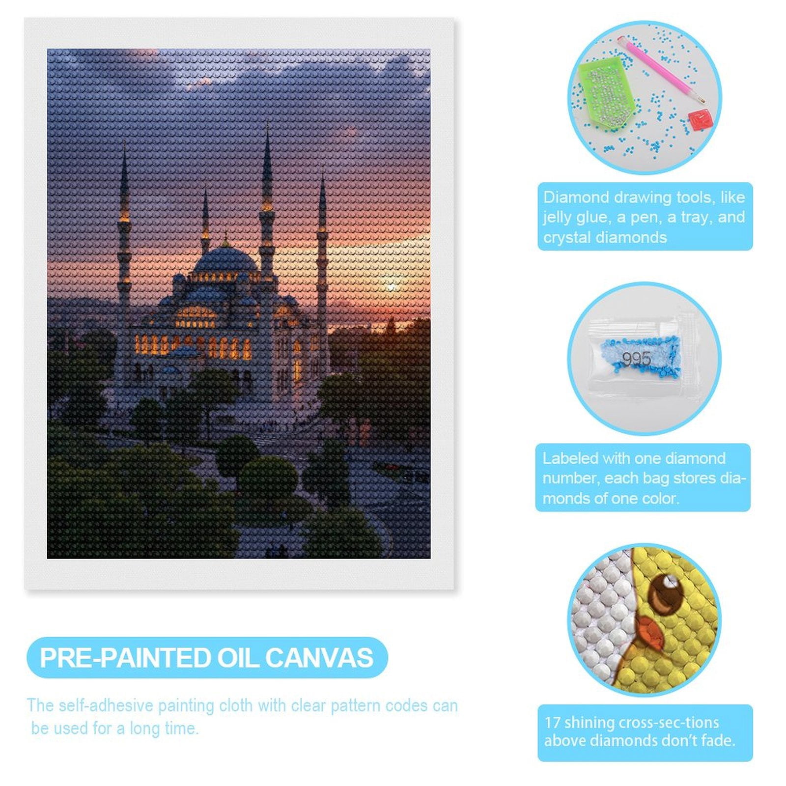 Diamond Art Kits for Adults, Sunset Over Majestic Skyline 5D