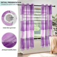 thumbnail image 3 of Yayeee Window Curtains Set of 2 for Living Room Light Filtering 63"x42", Purple and White Pattern, 3 of 7