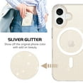 thumbnail image 5 of DUEDUE Clear Designed for iPhone 16 Case 6.1", Yellow Resistant Compatible with MagSafe, Magnetic Sparkly Glitter Shockproof Case for iPhone 16, 5 of 7