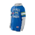 thumbnail image 2 of Men's New Era Powder Blue Los Angeles Chargers Twofer Layered Long Sleeve Hoodie T-Shirt, 2 of 5
