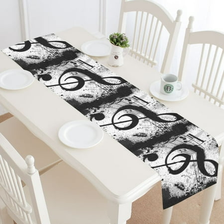 Mypop Vintage Music Note Table Runner Home Decor 14x72 Inch