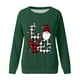 thumbnail image 2 of Gibobby Divertidas Sudaderas Sudadera para mujer Cuello Rojoondo Manga larga Estampado navideño Sudaderas con capucha Casual Navidad Sudaderas (Verde, M), 2 of 4