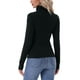 thumbnail image 3 of INSPIRAR CHIC Camisetas de Cuello Alto para Mujeres, Camisas de Manga Larga de Cuello Mock, Otoño Invierno, Camiseta Térmica Cálida, Capa Básica, Talla M, Negra, 3 of 6