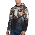 thumbnail image 3 of Lsque Surrealist Cow Pattern Casual Men's Hoodie,Hooded Sweatshirt with Kangaroo Pocket,Pullover Hoodie-X-Large, 3 of 7