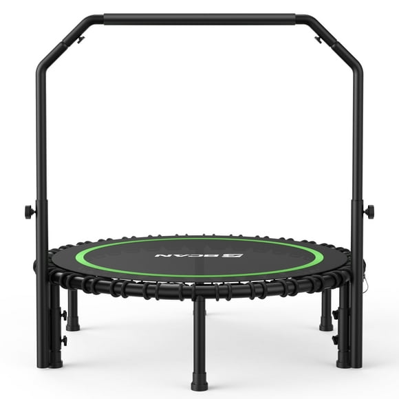 BCAN Mini-Trampoline Pliable de 450 Lb, Trampoline D\'entraînement Physique de 40 Pouces avec Cordes Élastiques, Rebondisseur d'Exercice Stable et Silencieux pour Enfants/adultes