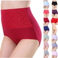 thumbnail image 1 of Oksale Culottes Menstruelles pour Femmes Grande Taille Taille Haute en Coton Culottes Anti-Fuites Culottes Respirantes Douces Confortables Rouges 3TG, 1 of 3