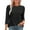 Black, variant on Drses 3/4 Length Sleeve Womens Tops Round Neck Casual Tunic Tops Basic Pleated Shirts Loose Fit