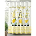 thumbnail image 2 of Funny Gnome Shower Curtain, with Lemon Rustic Yellow Checked Waterproof Shower Curtain Set with 12 Hooks Lightweight Washable Fabric Shower Curtains for Bathroom 72x78 Inches, 2 of 6
