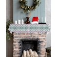 thumbnail image 5 of Teal Pink Fireplace Mantel Scarf Table Runner, Modern Abstract Geometric Winter Garland Mantel Top Tablerunners Dresser Scarves Cover Decorations for Windows Party Living Room 60''x17'', 5 of 6