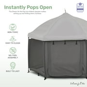 Dream On Me Pop Up Children Playpen, Easy Set-Up- Indoor Play House and Outdoor Play Tent with Canopy Cover, Charcoal