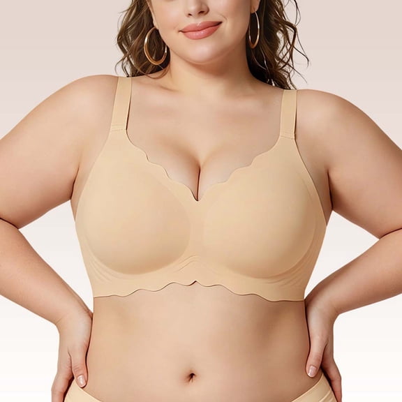 WCJM Women's Wireless Soft Support Bra Plus Size Seamless Push Up Bra for Daily Casual Wear Womens Sports Bras