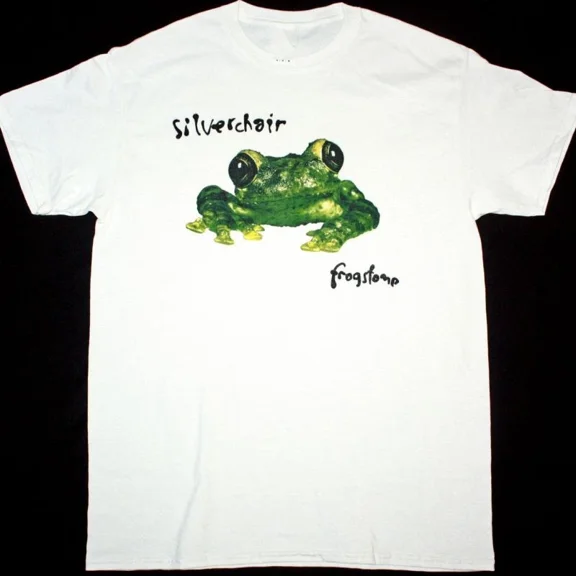Reprint Rare SILVERCHAIR FROGSTOMP NEW WHITE Short Sleeve T Shirt Full Size S-5XL