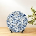 thumbnail image 6 of Wukai Blue Paisley Print Decorative Plate for Display,Bone China Decorative Plate, Ceramic Dinner Plate with Stand, Vertical Ceramic Plate-10in, 6 of 6