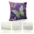 thumbnail image 4 of Chilfamy  Butterfly Cushion Case Throw Pillow Covers Butterflies Print Cushion Case Set Purple Marble Watercolour Pillowcase for Sofa Couch Bed Chair Car, 4 of 5