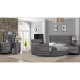 thumbnail image 2 of Maya Modern Style 4-Piece Queen Vanity Bedroom Set in Gray, 2 of 15