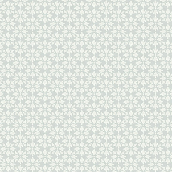 Chesapeake Phlox Light Blue Floral Stamp Wallpaper